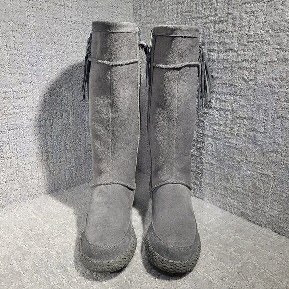 UGG Emerie Women’s Size 6 US Gray Suede Knee High Winter Dress Boots 1106754 - Picture 2 of 10
